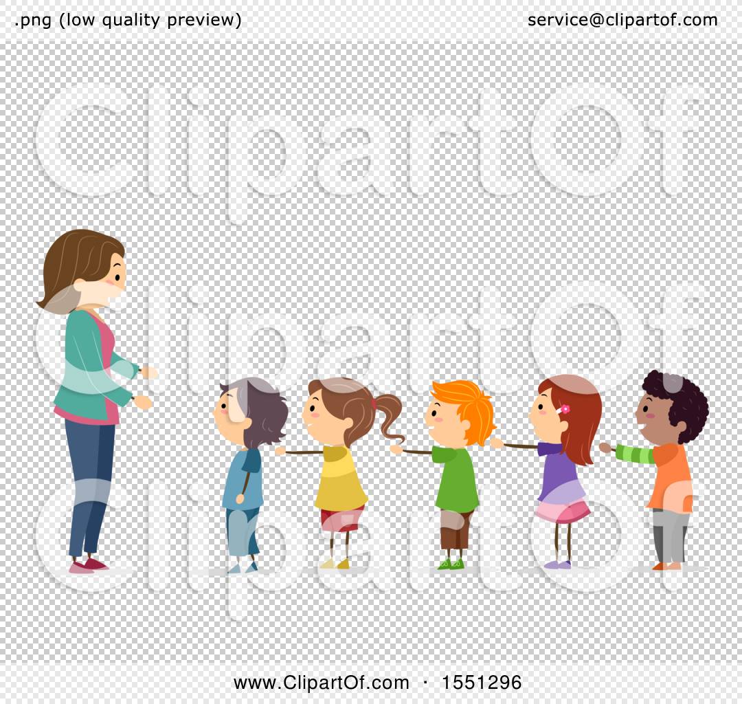 children line up clipart