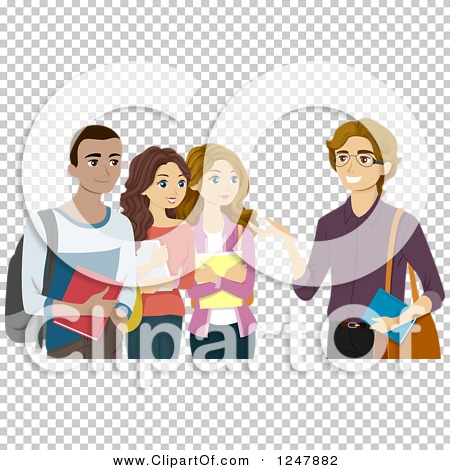 Clipart of a Group of Teenagers Talking with Their Teacher - Royalty ...