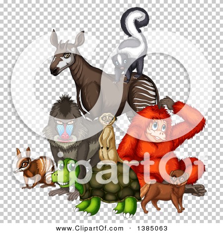 Clipart of a Group of Wild Animals - Royalty Free Vector Illustration