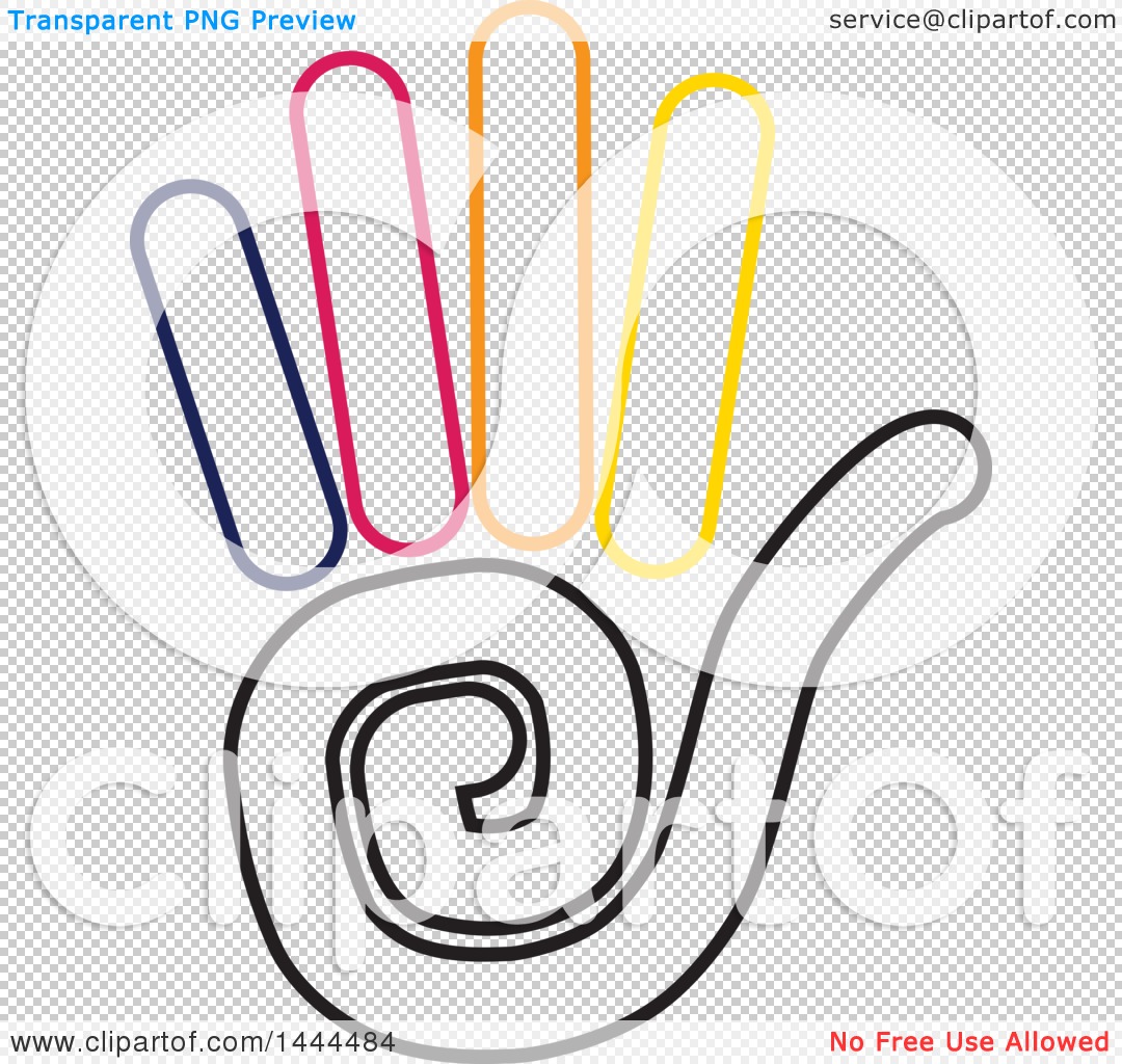 Clipart of a Hand Holding up Five Fingers - Royalty Free Vector