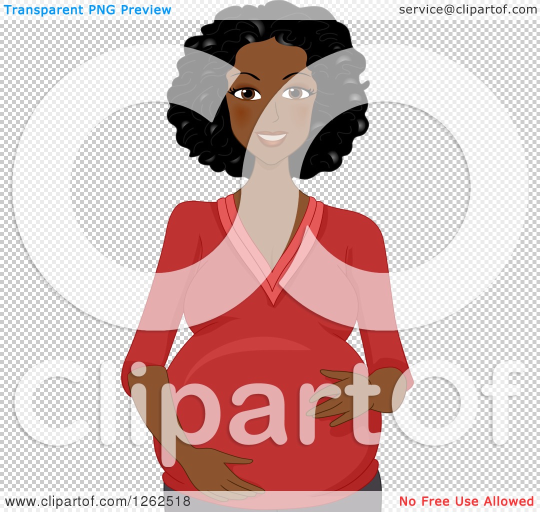 Clipart of a Happy Black Pregnant Woman Holding Her Belly - Royalty Free  Vector Illustration by BNP Design Studio #1262518