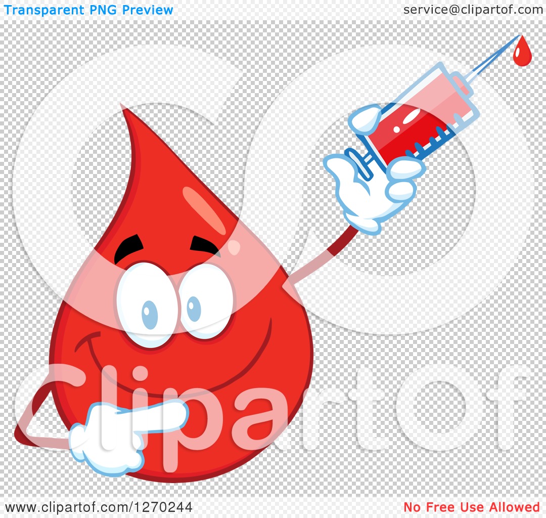 Clipart of a Happy Blood or Hot Water Drop Pointing and Holding up a ...