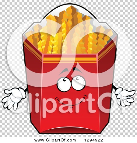 Clipart of a Happy Box of Crinkle French Fries Character - Royalty Free ...