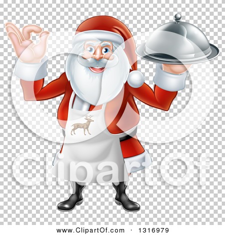 Download Clipart of a Happy Christmas Santa Claus Chef Gesturing Ok ...