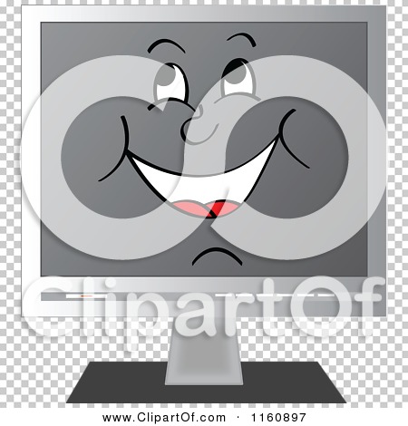 Clipart of a Happy Computer Screen Smiling - Royalty Free Vector ...