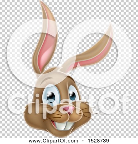 Clipart of a Happy Easter Bunny Rabbit Face - Royalty Free Vector