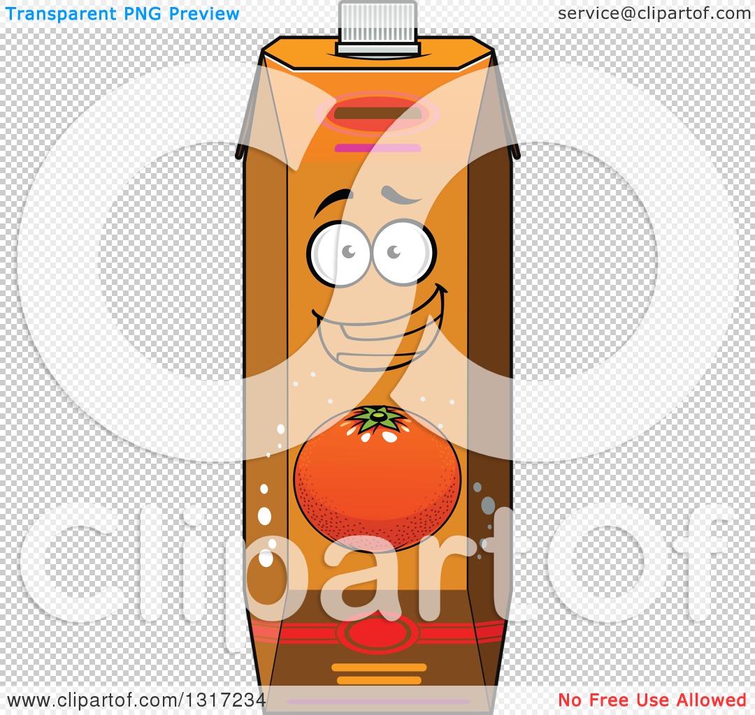 Clipart of a Happy Smiling Cartoon Orange Juice Carton 2 - Royalty Free