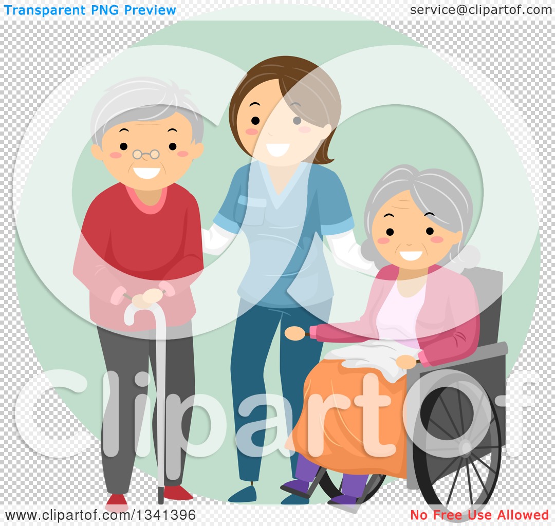 clipart helping elderly people