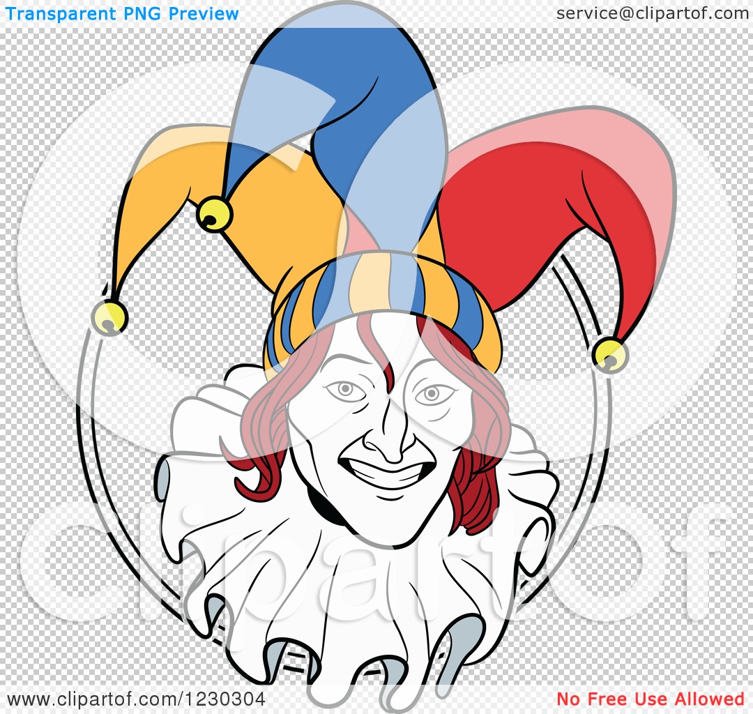Clipart of a Joker in a Circle - Royalty Free Vector Illustration by ...