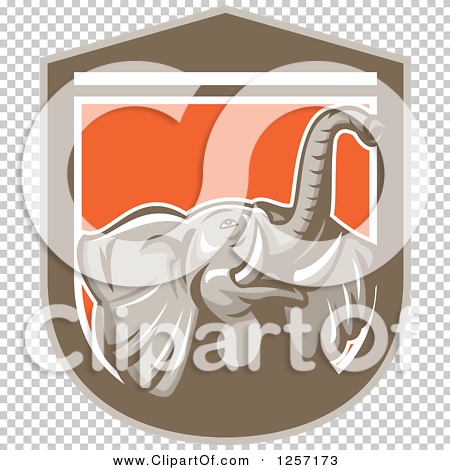 Clipart of a Mad Elephant in a Brown White and Orange ...