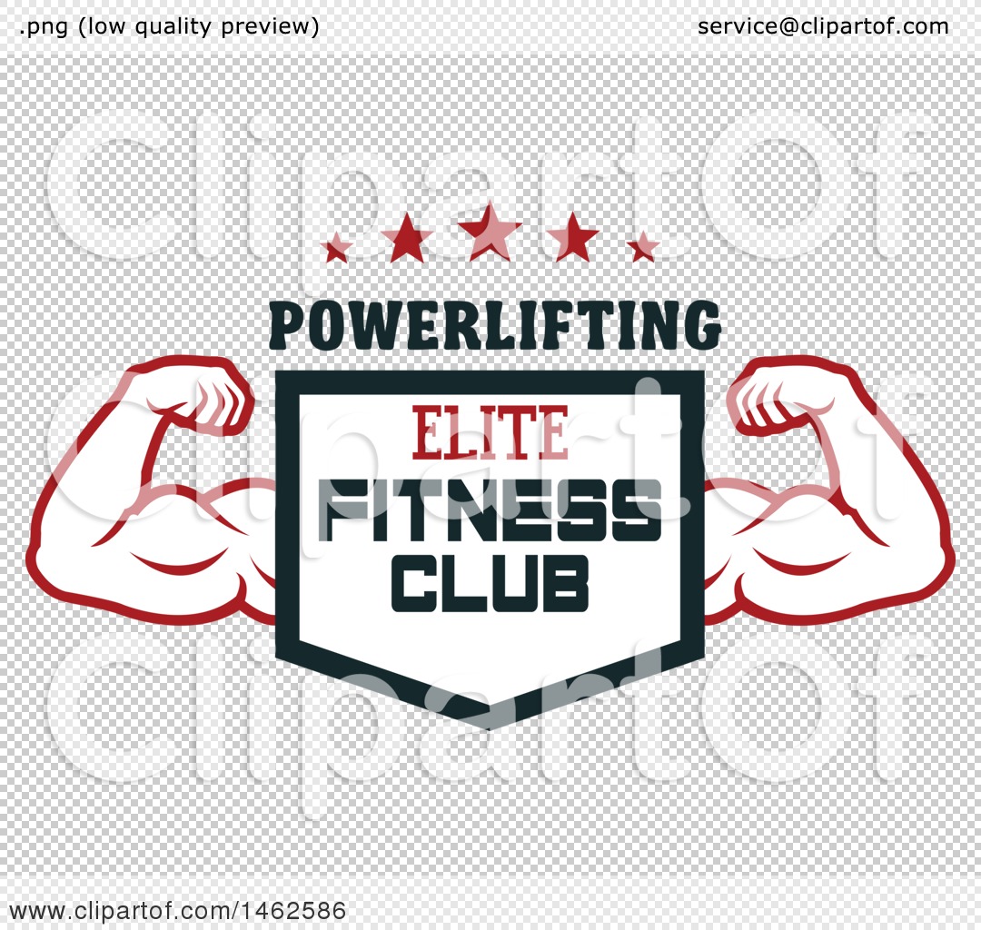 Clipart Of A Male Bodybuilders Arms And Shield Text Design