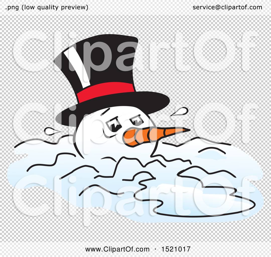 Clipart of a Melting Snowman - Royalty Free Vector Illustration by ...