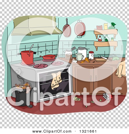 Clipart Of A Messy Kitchen Royalty Free Vector Illustration 4501321661 