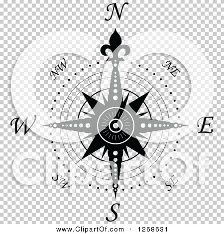 Clipart of a Nautical Compass - Royalty Free Vector Illustration by