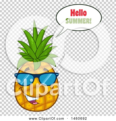 Clipart of a Pineapple Mascot Wearing Sunglasses and ...
