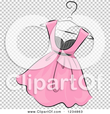 Clipart of a Pink Boutique Dress on a Hanger - Royalty Free Vector ...