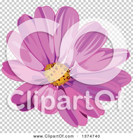 Clipart of a Pink Daisy Flower - Royalty Free Vector Illustration by