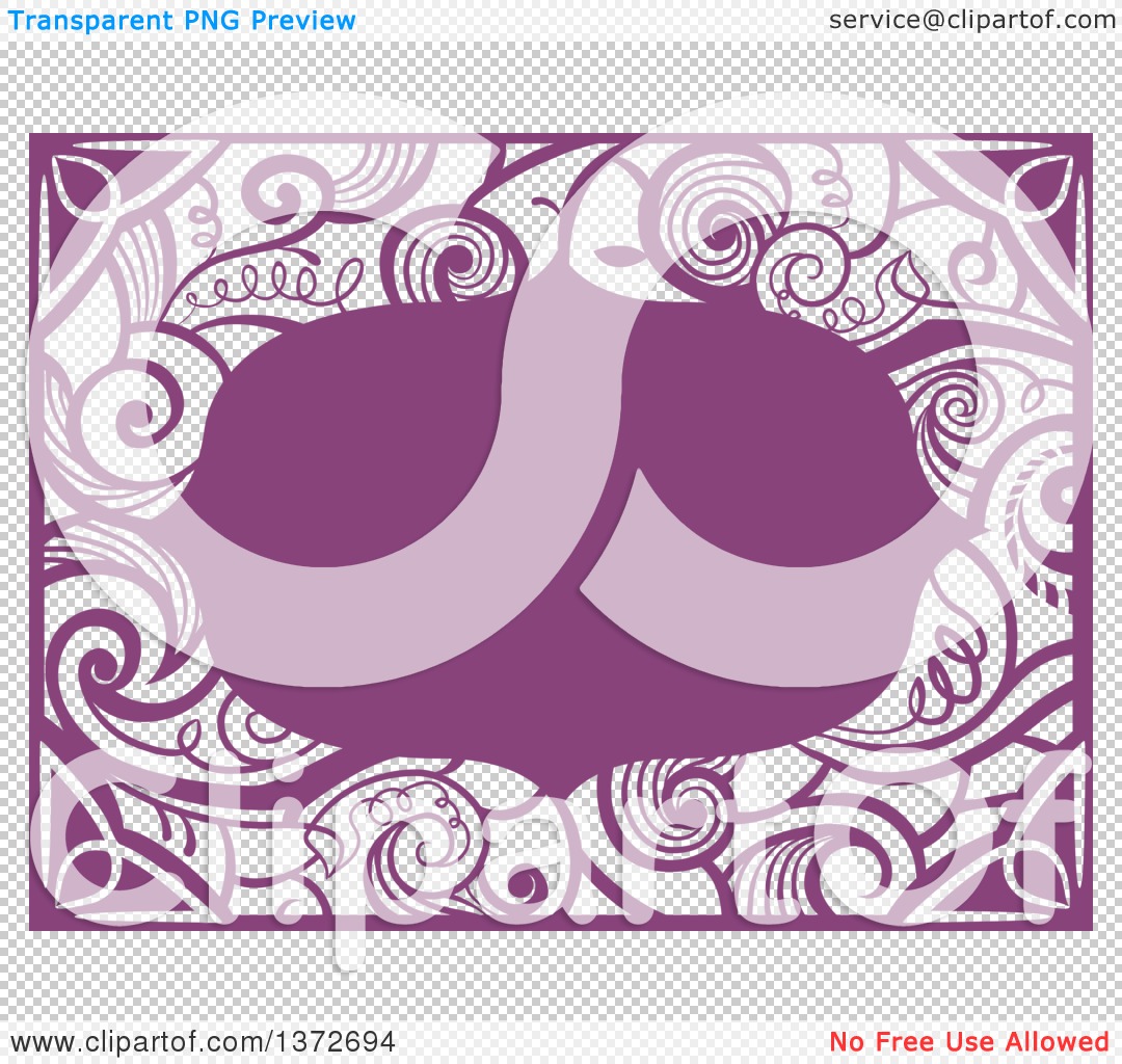 Clipart of a Purple Vintage Swirl Floral Frame - Royalty Free Vector ... Vintage Swirl Patterns