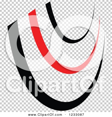 Clipart of a Red and Black Swoosh Logo - Royalty Free Vector