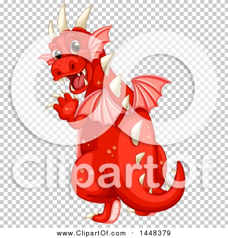 Clipart of a Red Dragon - Royalty Free Vector Illustration by Graphics