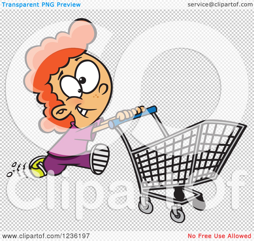 Cartoon happy shopper girl Royalty Free Vector Image