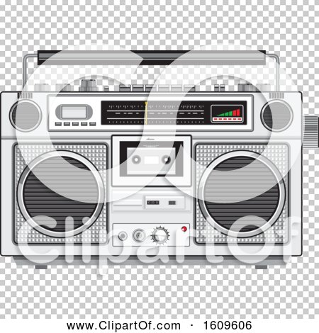 Clipart of a Retro Portable Radio Cassette Player - Royalty Free Vector ...