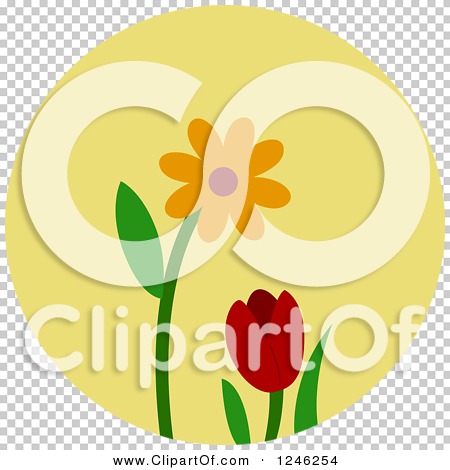 Clipart of a Round Yellow Flower Icon - Royalty Free Vector