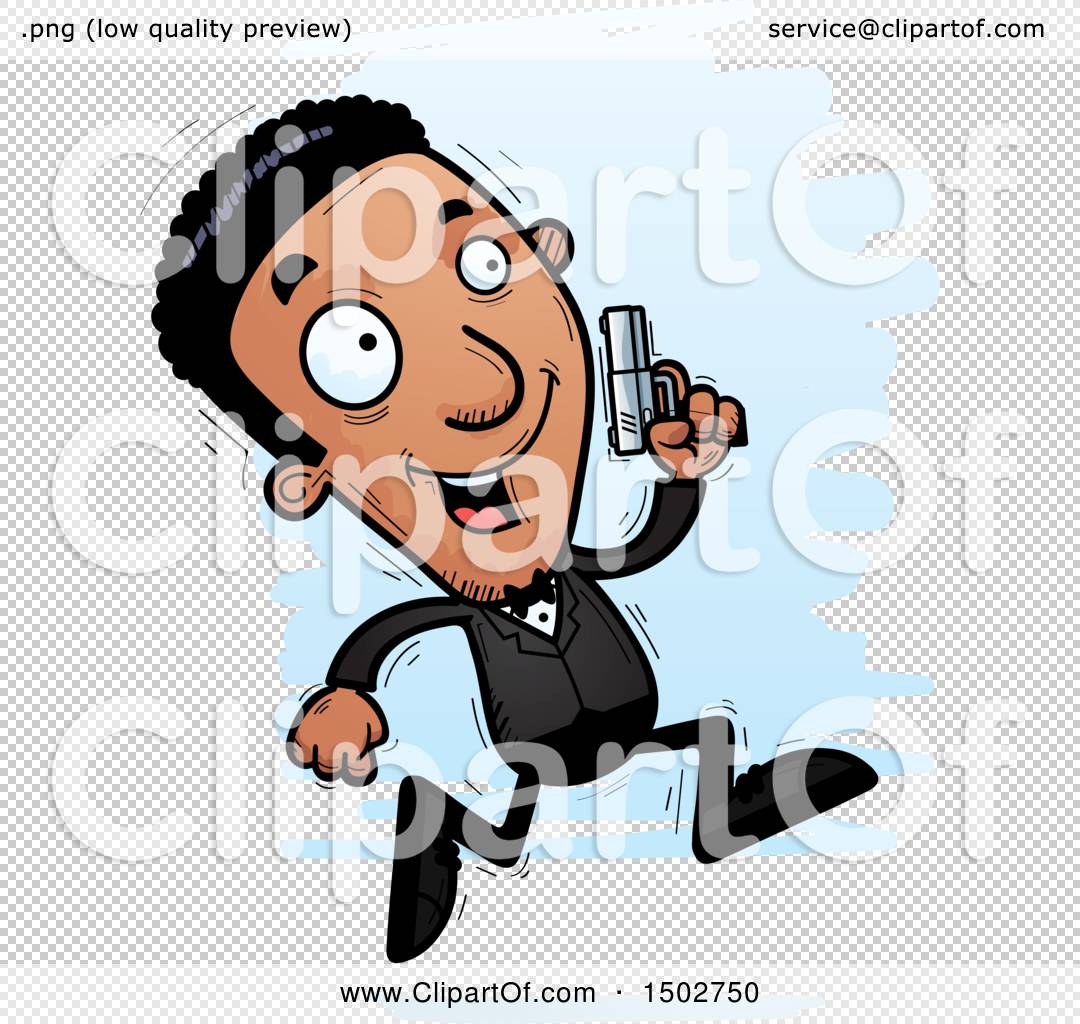cartoon spy agent posing