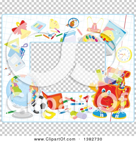 Clipart of a School Border Frame with Educational Items - Royalty Free ...