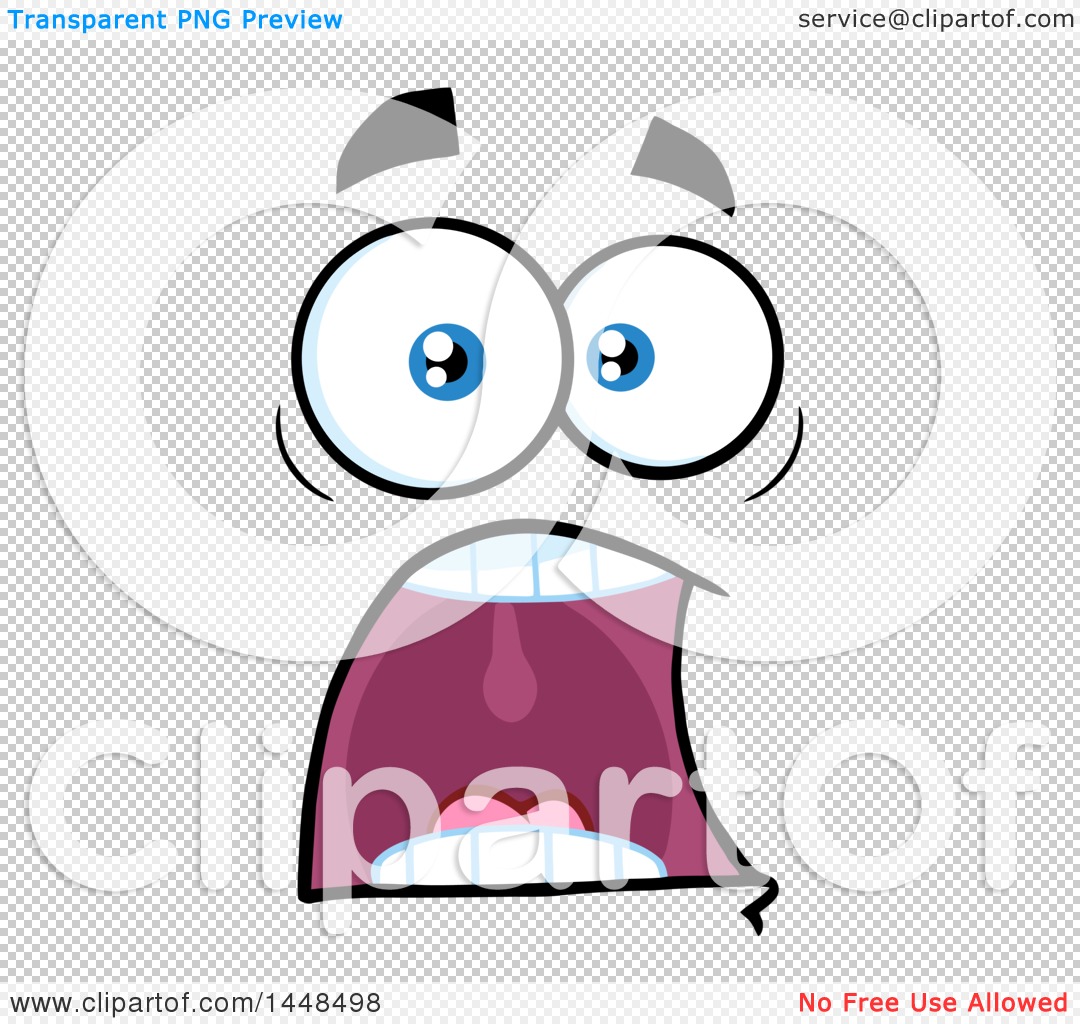 Clipart of a Screaming Face - Royalty Free Vector Illustration by Hit