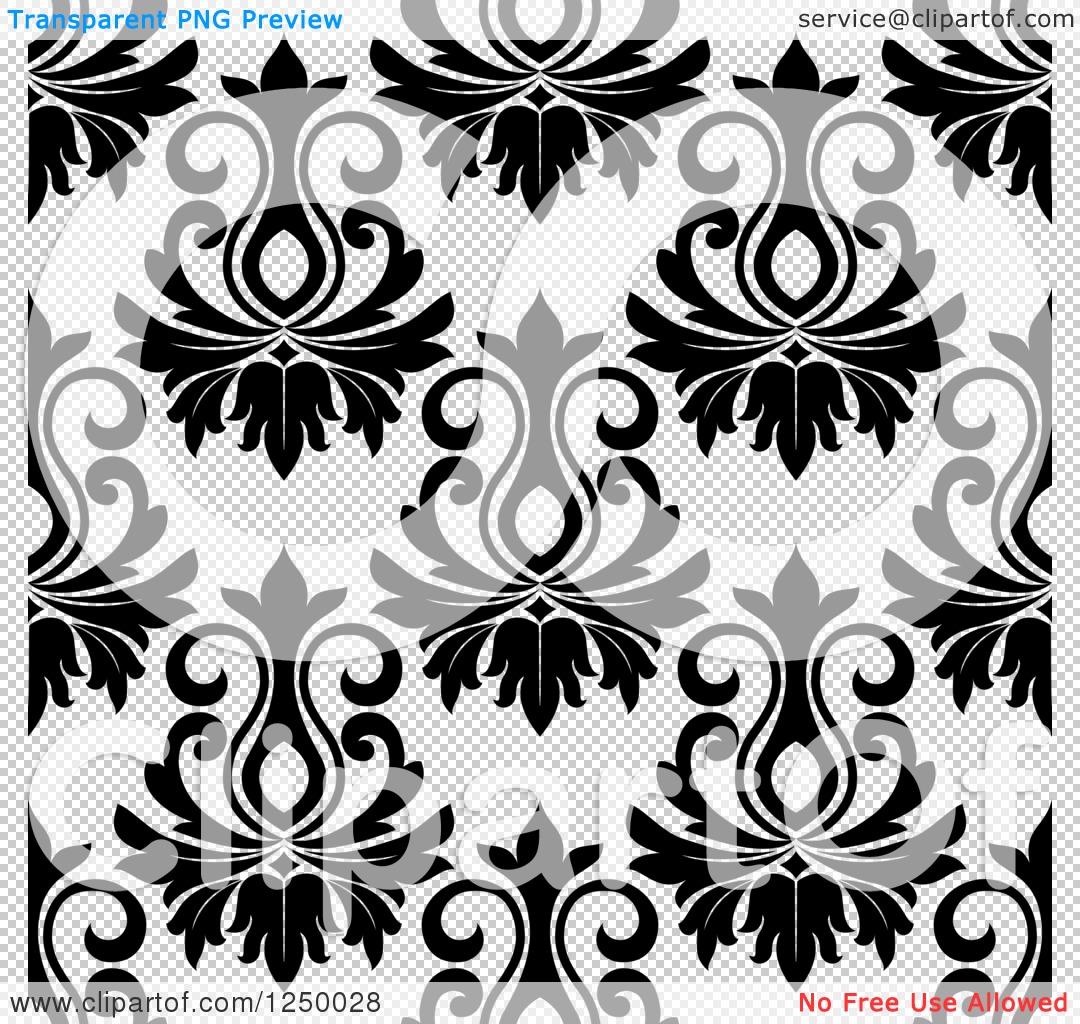 Clipart Black And White Triangular Damask Pattern Seamless 