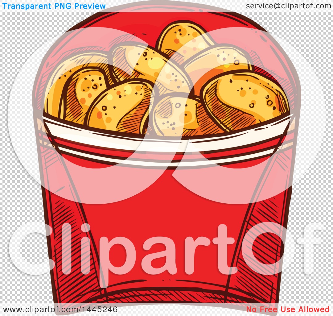Clipart of a Sketched Container of Chicken Nuggets - Royalty Free ...
