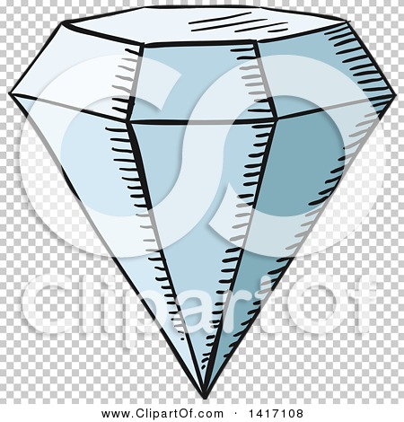 Clipart of a Sketched Diamond - Royalty Free Vector Illustration by Vector Tradition SM #1417108