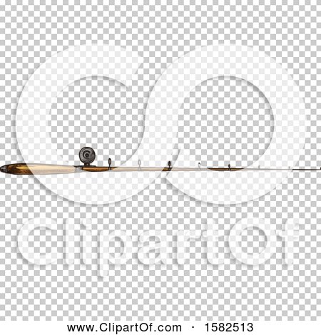 Clipart of a Sketched Fishing Pole - Royalty Free Vector Illustration
