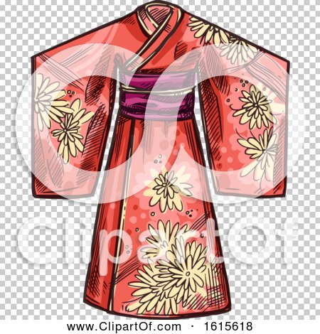 Clipart of a Sketched Kimono - Royalty Free Vector Illustration by ...