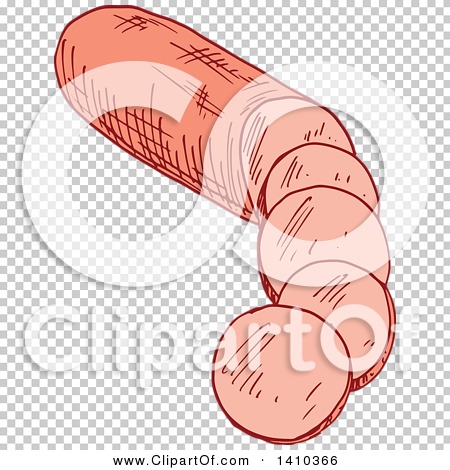 Clipart of a Sketched Sausage - Royalty Free Vector Illustration by