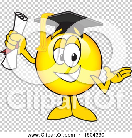 Clipart of a Smiley Emoji School Mascot Character Graduate - Royalty ...