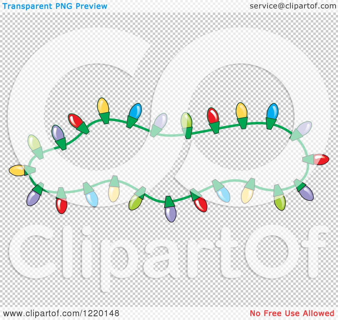 Clipart of a Strand of Colorful Christmas Lights - Royalty Free Vector Illustration by Johnny