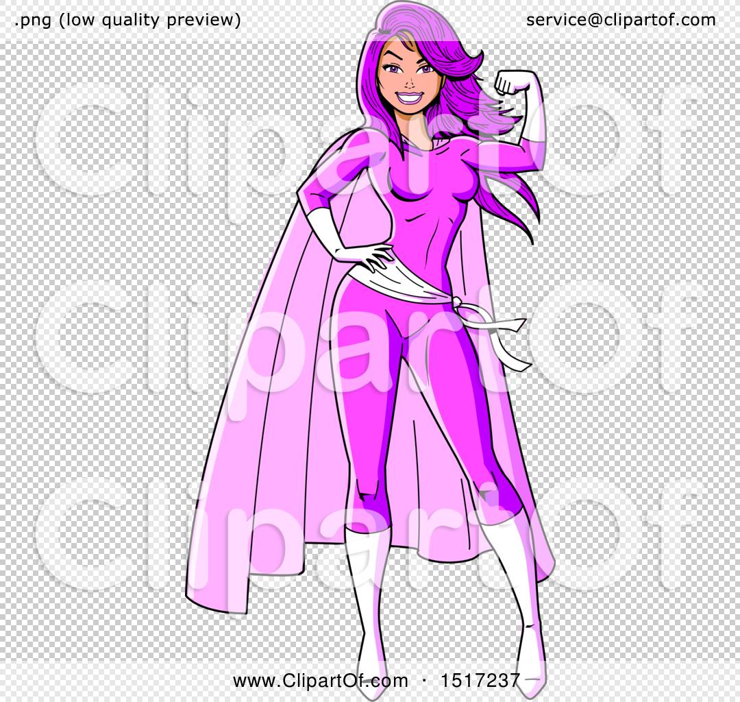 Clipart of a Strong Pink Female Super Hero Breast Cancer Survivor Woman ...
