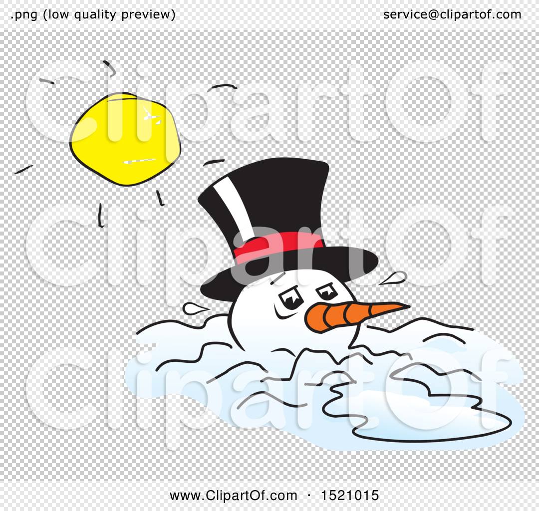 Clipart of a Sun over a Melting Snowman - Royalty Free Vector ...