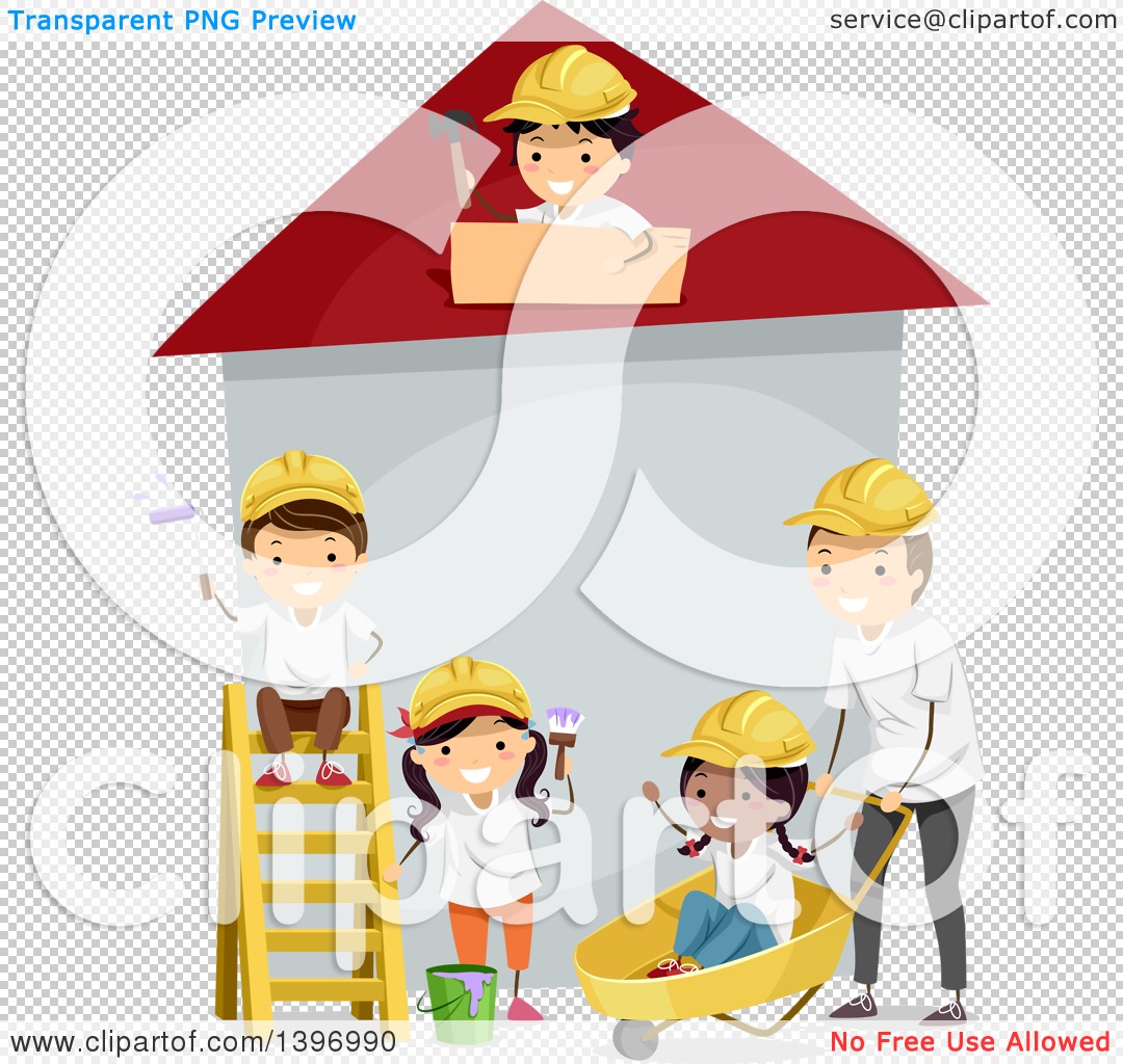 Clipart of a Teacher and Children Building a House - Royalty Free ... Elementary School Assembly Clipart