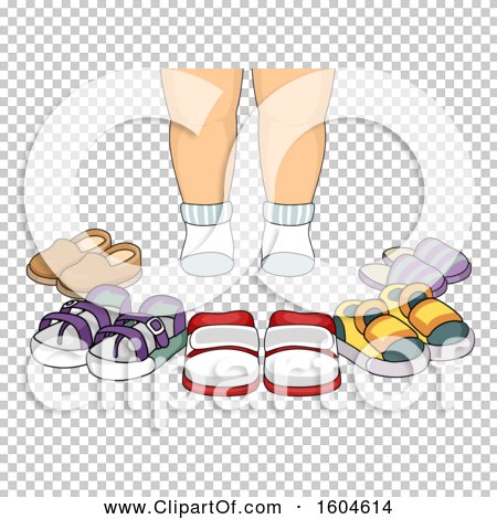 Clipart of a Toddler Standing in Front of Shoes - Royalty Free Vector ...