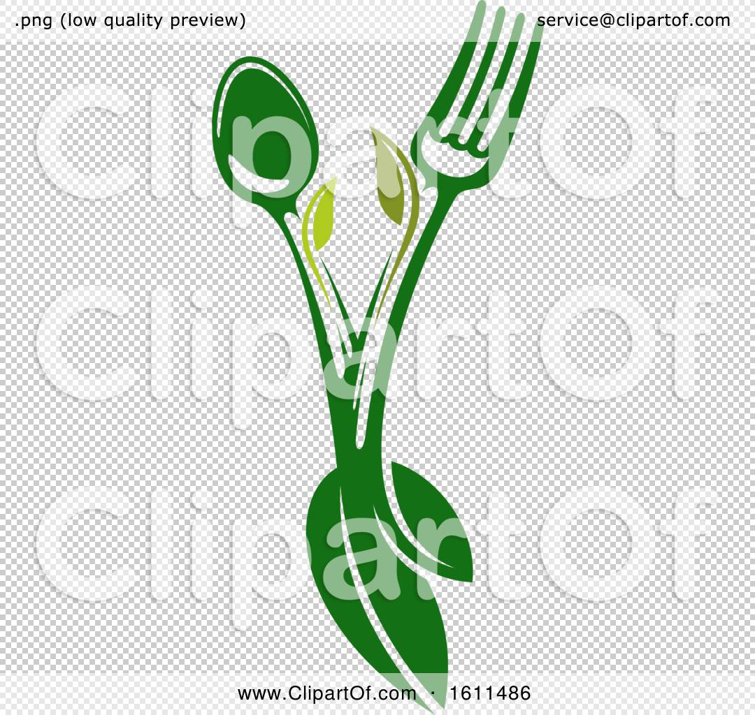 fork and knife clipart green