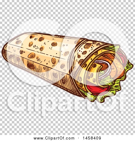 Clipart of a Wrap in Sketched Style - Royalty Free Vector Illustration