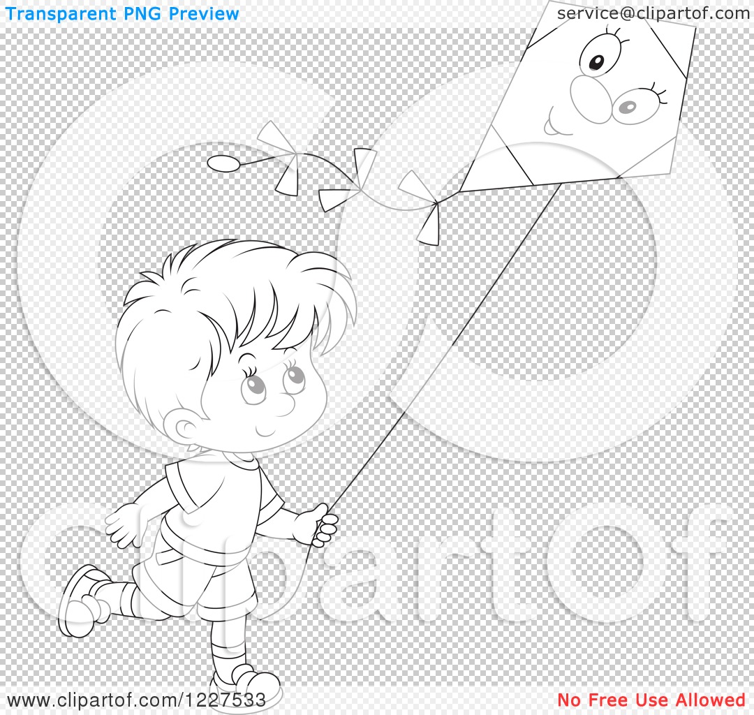 outlined kite clipart