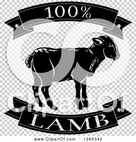 Clipart of Black and White 100 Percent Lamb Food Banners ...