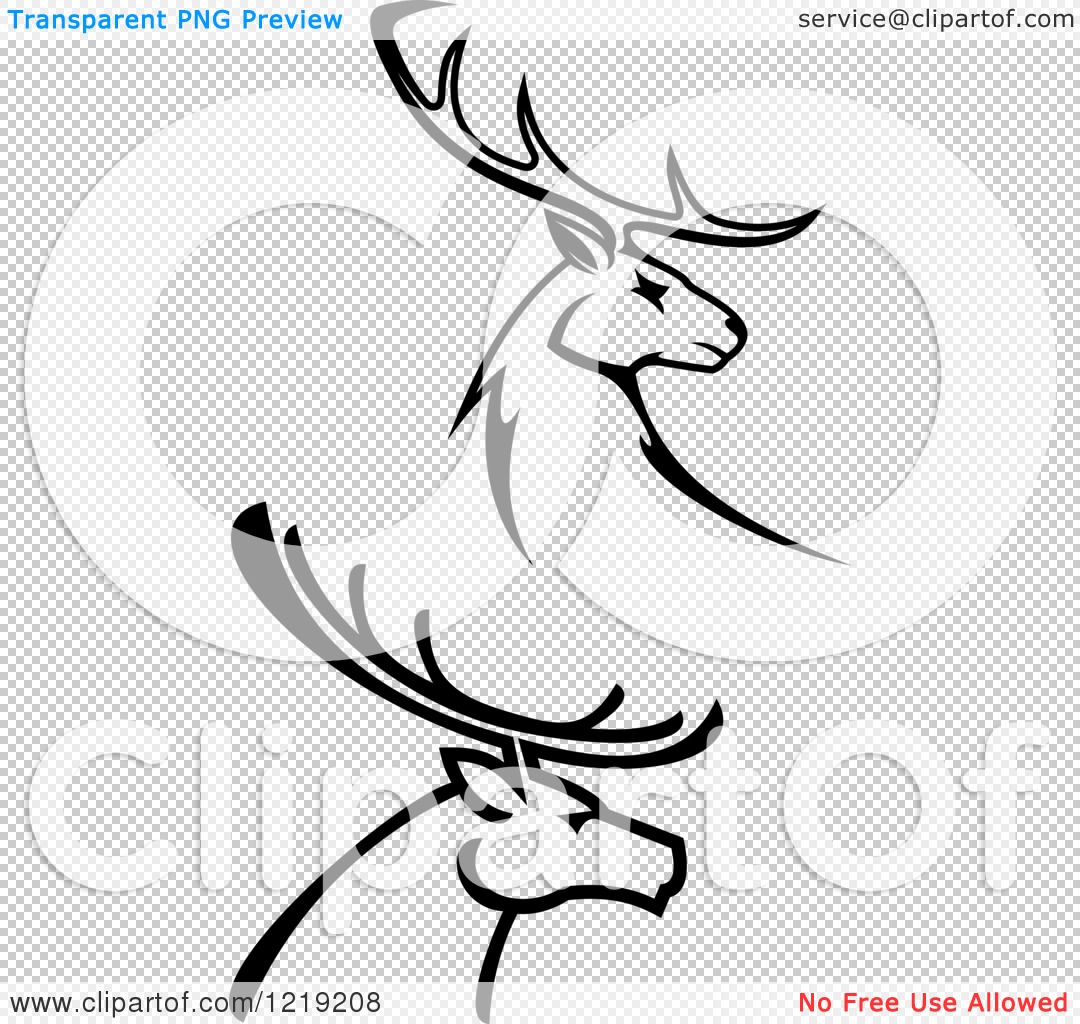 Antler deer silhouette Royalty Free Vector Image