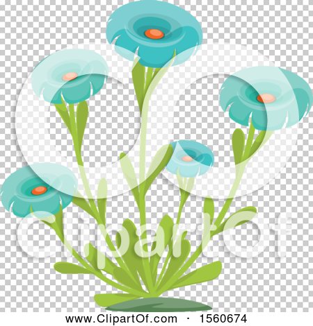 Clipart of Blue Flowers - Royalty Free Vector Illustration by Vector