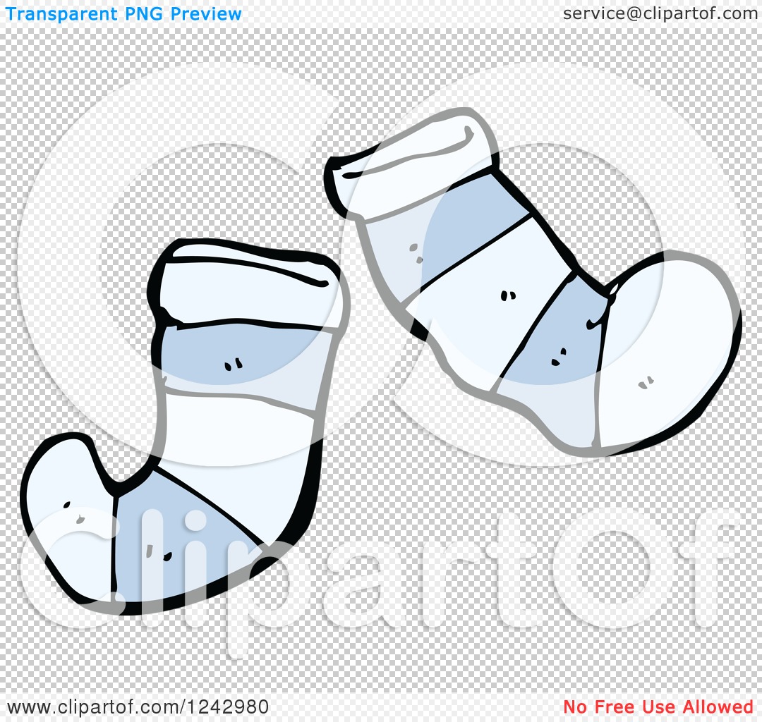 Blue Cartoon Socks on White Background Stock Vector - Illustration