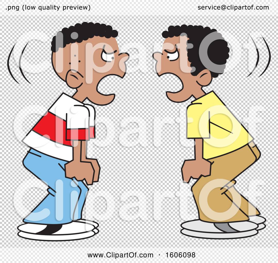 Clipart of Cartoon Black Boys Yelling at Each Other - Royalty Free ... Kids Argue Clipart